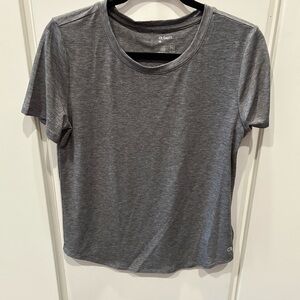 GAP Gray Fitted Crop Short Sleeve Tee